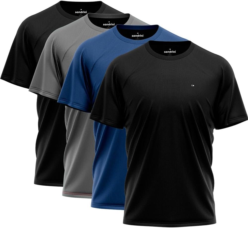 Kit 4 Camisas Dry-fit Sandrini Masculina Academia Treino Uv - Imagem 2