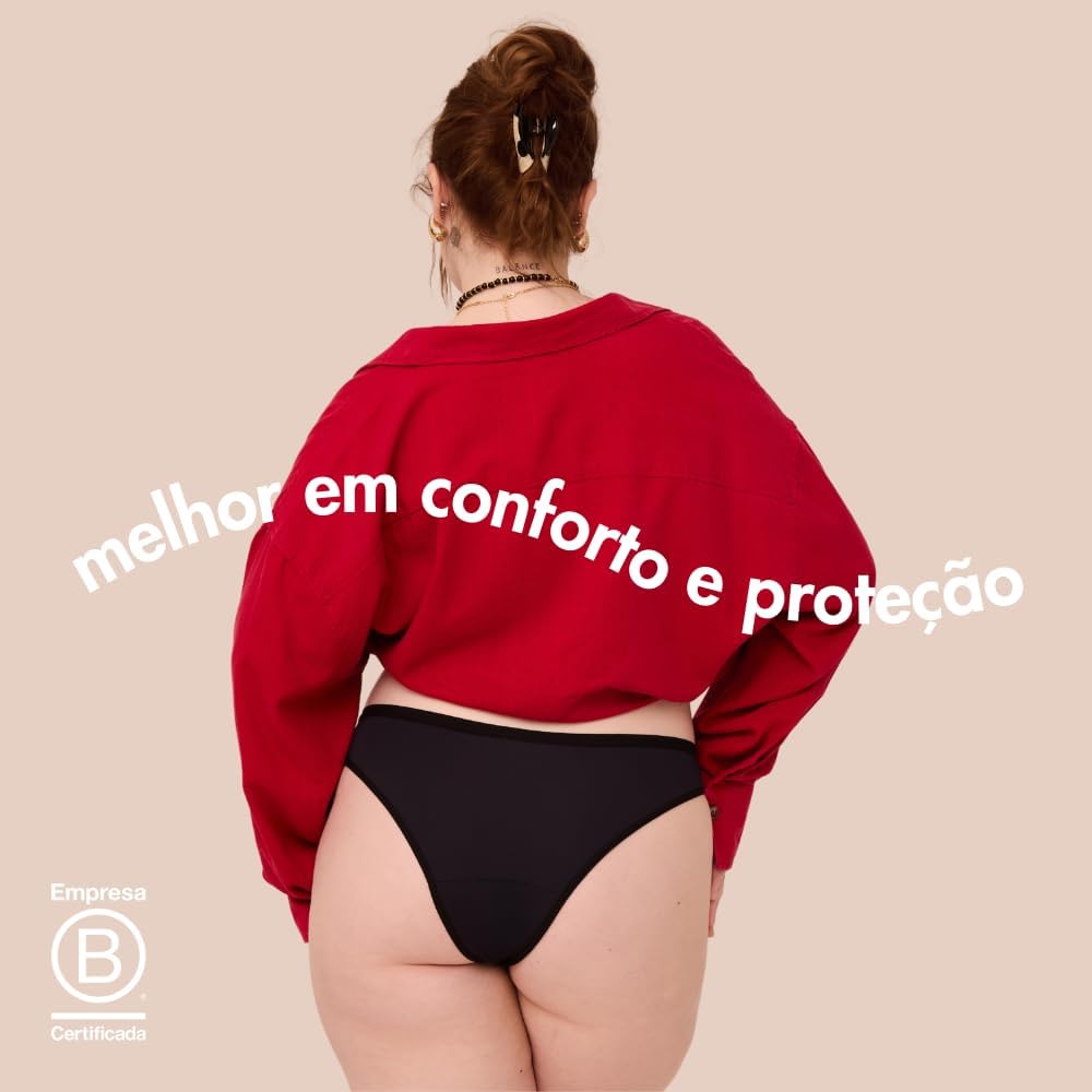 Calcinha Absorvente Menstrual, Fluxo Moderado, Pantys, Xodó, Feminino, Preto - Imagem 4