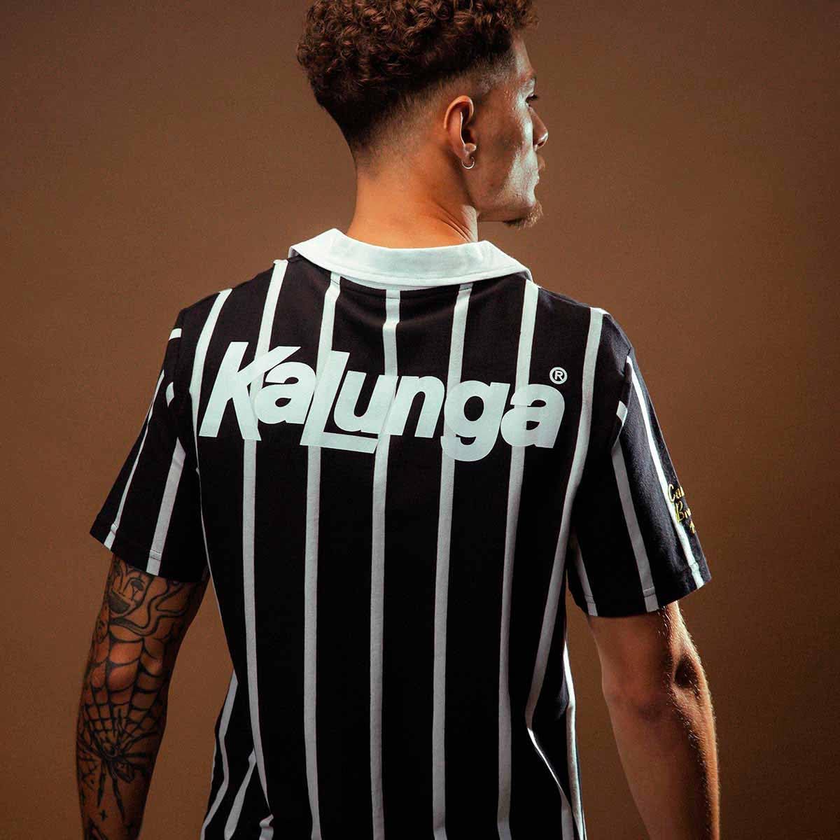 CAMISA POLO CORINTHIANS RETRÔ KALUNGA, MASCULINA, PRETA - Imagem 4