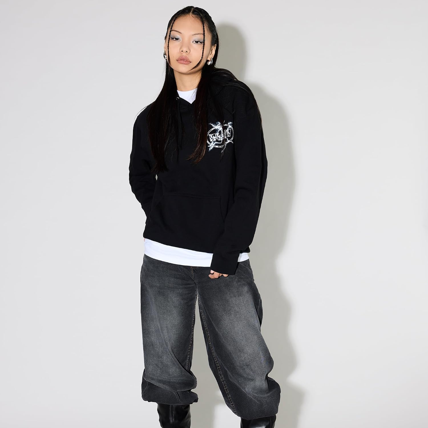 Suéter com capuz Lighting Hoodie-black Get WeirdUnisex Adulto - Imagem 5