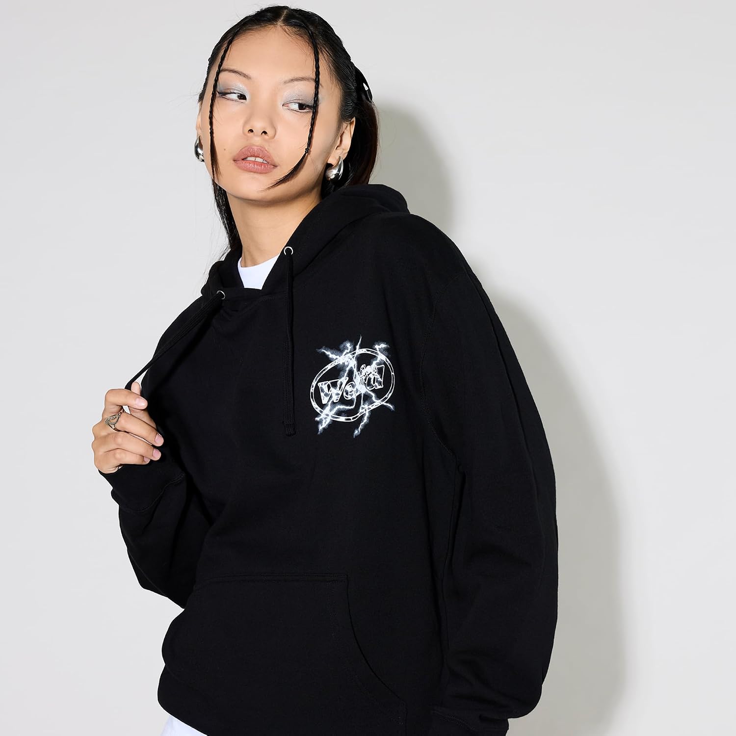 Suéter com capuz Lighting Hoodie-black Get WeirdUnisex Adulto - Imagem 6