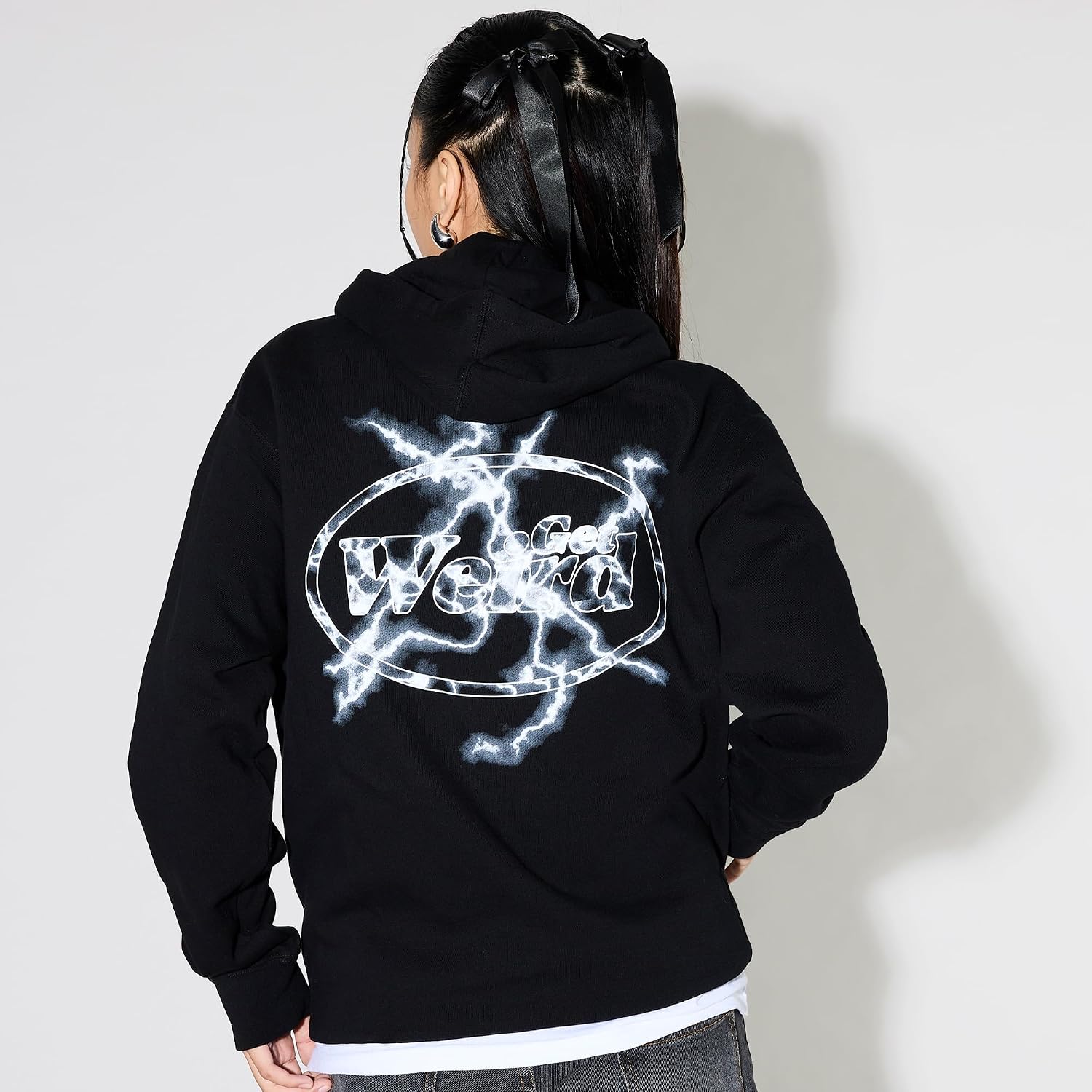Suéter com capuz Lighting Hoodie-black Get WeirdUnisex Adulto - Imagem 7