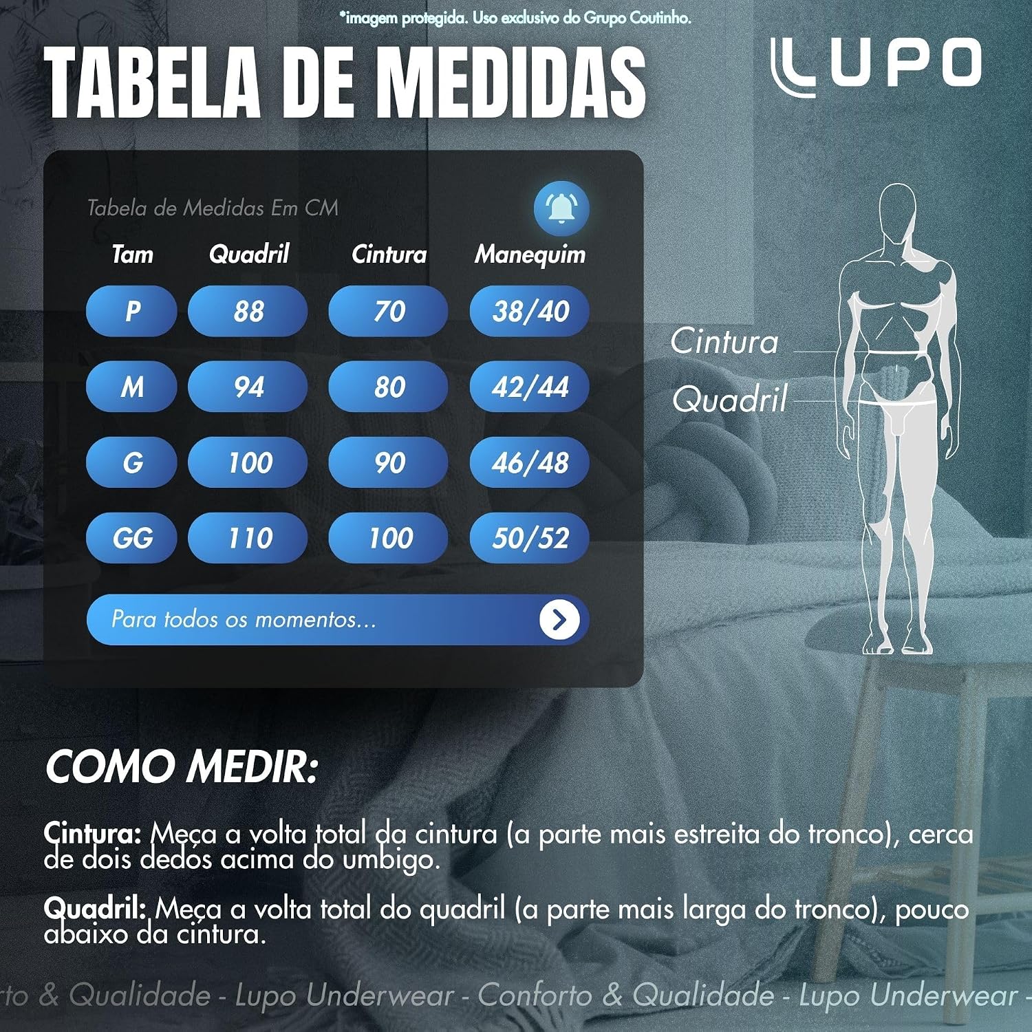 Kit 4 Cuecas Lupo Masculinas Boxer Algodão Macio Confortável Original - Imagem 7