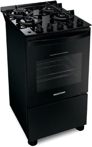 Fogão Brastemp 4 Bocas Preto com mesa de vidro e dupla chama Bfo4xae – Bivolt Fogão Brastemp 4 Bocas Preto com mesa de vidro e dupla chama Bfo4xae – Bivolt