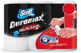 Scott Duramax Pano Reutilizável em Rolo, Branco, 174 Folhas (3 Rolos de 58 Folhas) Scott Duramax Pano Reutilizável em Rolo, Branco, 174 Folhas (3 Rolos de 58 Folhas)