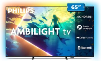PHILIPS, Smart TV Ambilight 65″ 4K, Titan OS, 65PUG8100/78, Comando de Voz, HDR10+/Dolby Atmos, VRR/ALLM, Bluetooth PHILIPS, Smart TV Ambilight 65″ 4K, Titan OS, 65PUG8100/78, Comando de Voz, HDR10+/Dolby Atmos, VRR/ALLM, Bluetooth