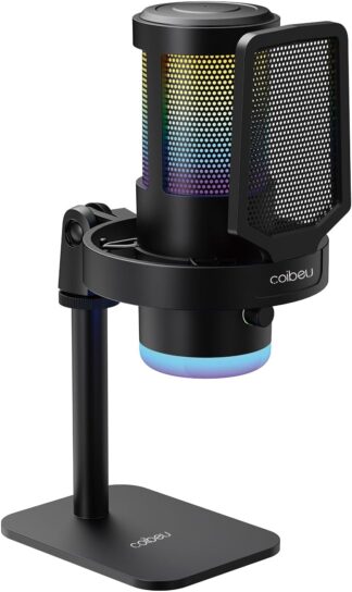 Microfone Condensador RGB, Microfone de Mesa, Microfone Gamer – Com Cancelamento de Ruído, Plug-and-Play, Controle de Volume e Eco, com Shock Mount e Pop Filter – Ideal para Gravação, Podcast Microfone Condensador RGB, Microfone de Mesa, Microfone Gamer – Com Cancelamento de Ruído, Plug-and-Play, Controle de Volume e Eco, com Shock Mount e Pop Filter – Ideal para Gravação, Podcast
