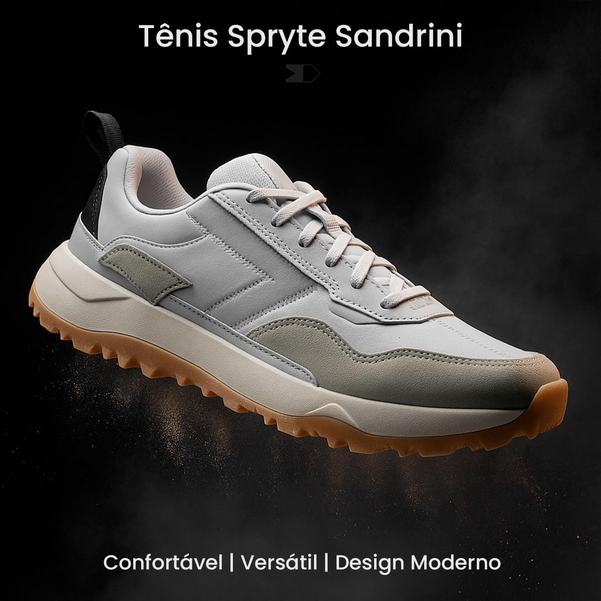 Tênis Sandrini Spryte Masculino Urbano Confortável De Couro - Imagem 5