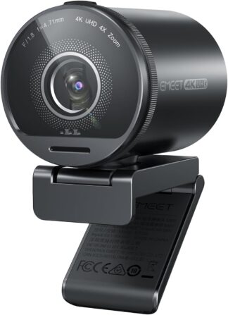 Webcam EMEET SmartCam S800 4K, Sensor Sony 1/2″, Foco Automático Duplo PDAF e ToF, 1080p 60FPS, 2 Microfones com Cancelamento de Ruído