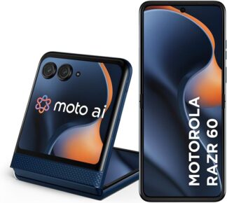 Smartphone Motorola Razr 60-256GB 24GB (12GB RAM+12GB Ram Boost) Tela dobrável 6,9″ pOLED e externa 3,6” Moto AI camera IP48 – Azul Marinho Smartphone Motorola Razr 60-256GB 24GB (12GB RAM+12GB Ram Boost) Tela dobrável 6,9″ pOLED e externa 3,6” Moto AI camera IP48 – Azul Marinho