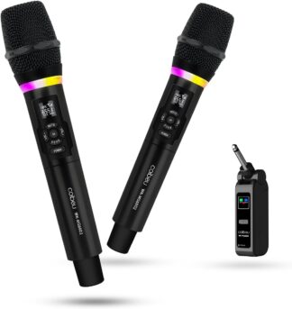 Microfone Sem Fio Profissional com Receptor 6.5mm, Cápsula Dinâmica Cardioide, Áudio Bidirecional, Display Digital, RGB, Bateria 10-12h, Plug and Play para Karaokê, Shows e Eventos Microfone Sem Fio Profissional com Receptor 6.5mm, Cápsula Dinâmica Cardioide, Áudio Bidirecional, Display Digital, RGB, Bateria 10-12h, Plug and Play para Karaokê, Shows e Eventos