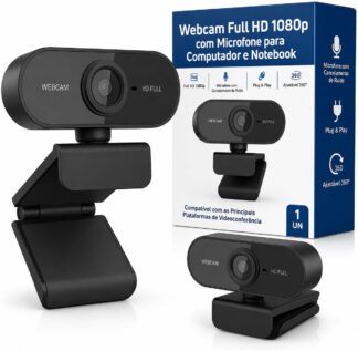 Webcam Full HD 1080p com Microfone para Computador e Notebook Webcam Full HD 1080p com Microfone para Computador e Notebook