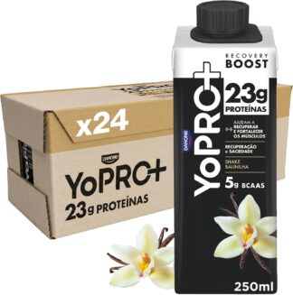 Pack YoPRO Bebida Láctea UHT Baunilha, Alto Teor de Proteína (23 g), Caixinha 250 ml – 24 Unidades Pack YoPRO Bebida Láctea UHT Baunilha, Alto Teor de Proteína (23 g), Caixinha 250 ml – 24 Unidades