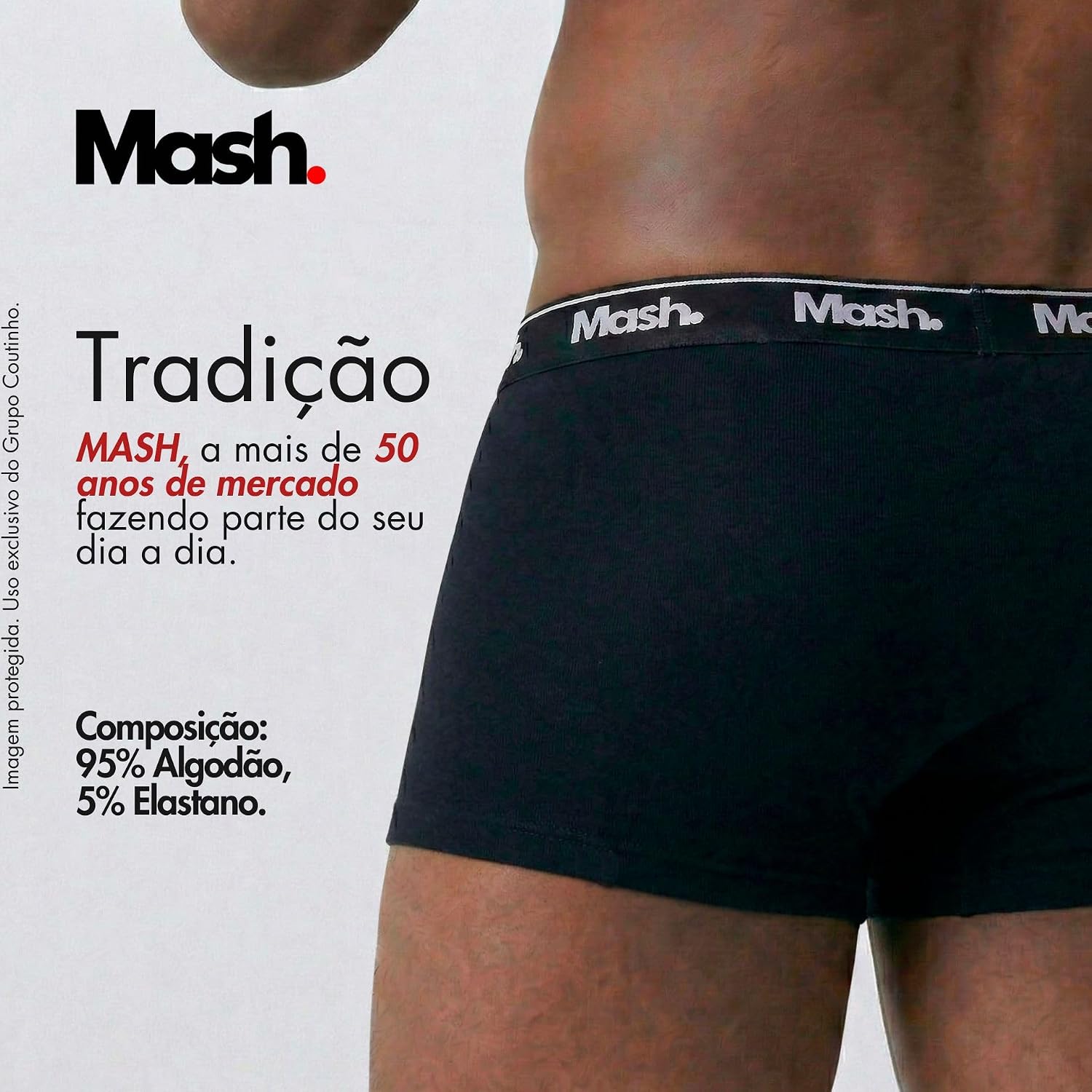 Kit 4 Cuecas Boxer Mash Algodão Cotton Respirável Masculina - Imagem 6
