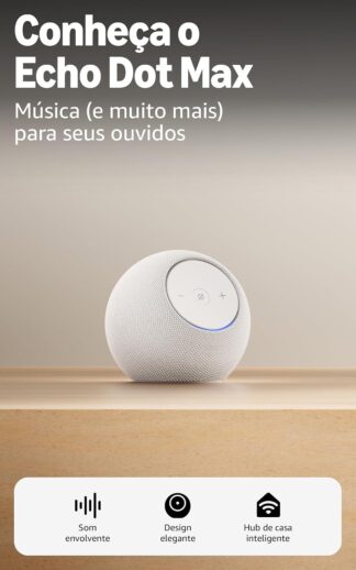 Amazon Echo Dot Max (Geração mais recente), smart speaker com Alexa, som envolvente e hub de casa inteligente integrado, ideal para sua sala de estar, Cor Branca, com Acesso Antecipado à Alexa+ Amazon Echo Dot Max (Geração mais recente), smart speaker com Alexa, som envolvente e hub de casa inteligente integrado, ideal para sua sala de estar, Cor Branca, com Acesso Antecipado à Alexa+
