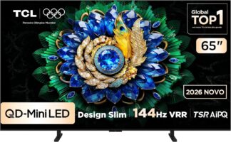 Smart TV TCL 65 Polegadas QLED Mini LED 4K A400M WiFi Bluetooth Google TV HDR10+ 144 Hz VRR 65A400M Smart TV TCL 65 Polegadas QLED Mini LED 4K A400M WiFi Bluetooth Google TV HDR10+ 144 Hz VRR 65A400M