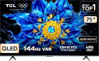 Smart TV TCL 75 Polegadas QLED 4K P8L WiFi Bluetooth Google TV HDR10+ 144 Hz VRR 75P8L Smart TV TCL 75 Polegadas QLED 4K P8L WiFi Bluetooth Google TV HDR10+ 144 Hz VRR 75P8L