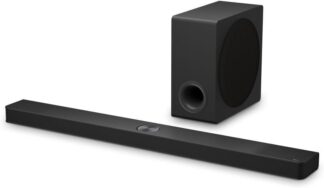 Soundbar LG Dolby Atmos, 570W RMS, 5.1.3 Canais, DTS:X, AI Room Calibration Pro, AI Sound Pro, Sem fios, WOW Orchestra, Conexões Múltiplas – S90TY