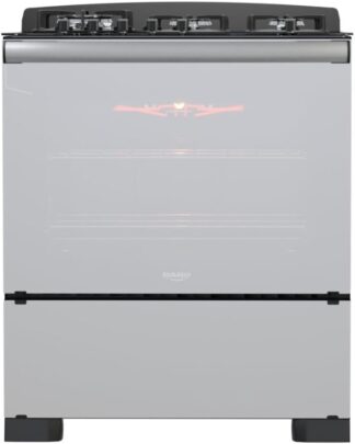 Dako Fogão 5 Bocas Preto com Frente em Vidro Espelhado e Timer Digital Diplomata Glass Grill Style Bivolt