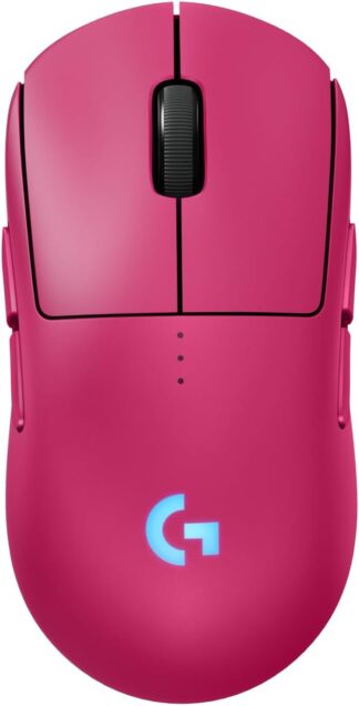 Mouse Gamer Sem Fio Logitech G PRO 2 LIGHTSPEED para Destros ou Canhotos, 4 Botões Programáveis e Removíveis, Sensor Hero 2 44K DPI, Carregamento USB-C, PC/Mac – Magenta