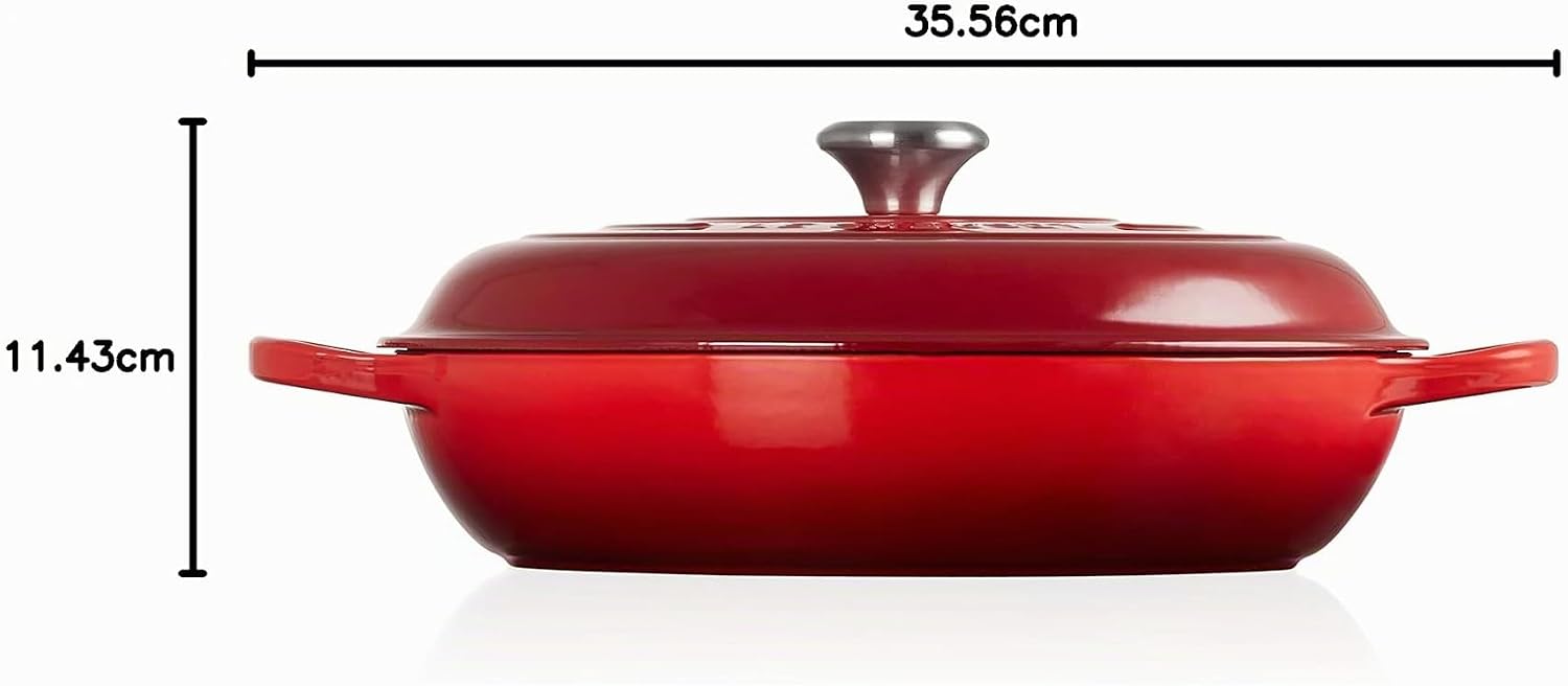 Le Creuset Grelha de ferro fundido esmaltado, 5 qt., Cerise - Imagem 9