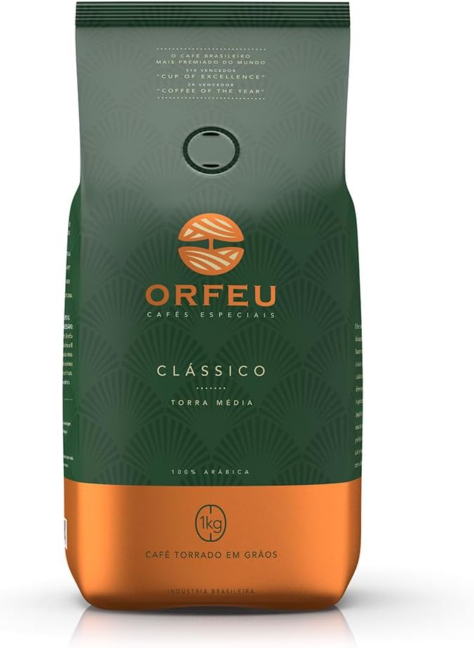 Orfeu Café Clássico em Grãos, 100% Arabica, Torra Média, 1kg - Imagem 2