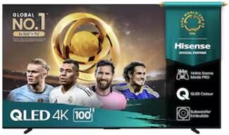 Hisense Smart TV 100 Polegadas 100Q7QG QLED 4K UHD com HDR10+ Dolby Vision Game Mode 120Hz Alexa AirPlay Wi-Fi