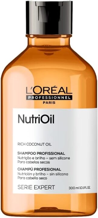 L’Oréal Professionnel NutriOil Shampoo de Nutrição Intensa com Óleo de Coco – Para Cabelos Secos, Limpeza Suave e Maciez, 300 ml