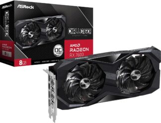 Placa de Vídeo ASRock Radeon RX 7600 Challenger OC, 8GB, GDDR6, 128-Bit, FSR, Ray Tracing, Preto
