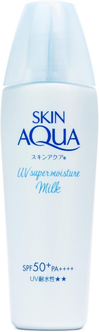 SKIN AQUA® Super Moisture Milk 40g – Protetor Solar Facial sem cor FPS50 com Ácido Hialurônico e Textura Leve