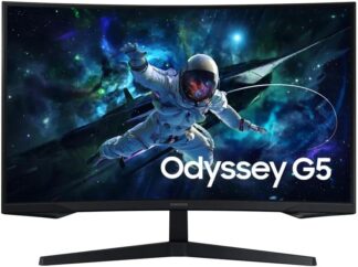 Monitor Gamer Samsung Odyssey G5 32, Resolução QHD, Taxa de atualização de 165Hz & 1ms de tempo de resposta (MPRT), Curvatura com 1000R, HDR 10, AMD FreeSync, Eye Saver Mode & Flicker Free Mode Monitor Gamer Samsung Odyssey G5 32, Resolução QHD, Taxa de atualização de 165Hz & 1ms de tempo de resposta (MPRT), Curvatura com 1000R, HDR 10, AMD FreeSync, Eye Saver Mode & Flicker Free Mode