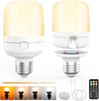 Tobeape Lâmpada Recarregável E27 Magnética, Controle Remoto, Kit 2 Unidades Tobeape Lâmpada Recarregável E27 Magnética, Controle Remoto, Kit 2 Unidades