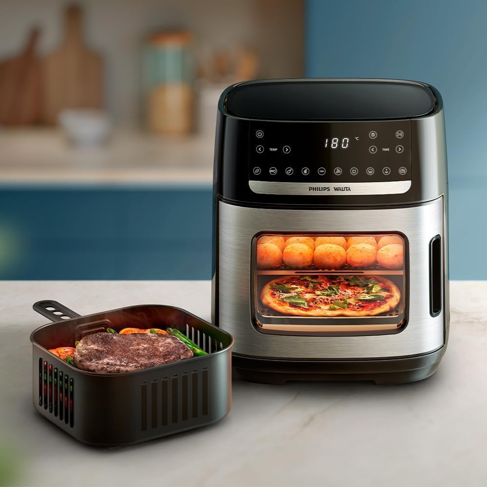 Philips Walita Fritadeira Airfryer Forno 12 Litros, Preta, 110V - Imagem 7
