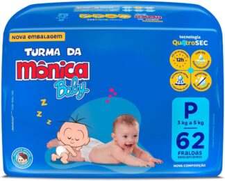 Fralda Turma da Mônica Baby Mega P 62 Unidades Fralda Turma da Mônica Baby Mega P 62 Unidades