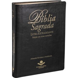 Bíblia Sagrada ARA, Letra Extragigante, com palavras de Jesus destacadas, com mapa, com índice, Capa Couro Sintético Preta: Almeida Revista e Atualizada (ARA)