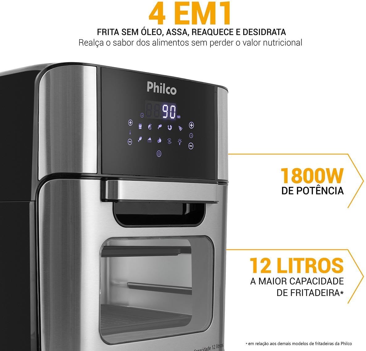 Fritadeira Philco Air Fryer Oven 12L PFR2200P - 127V - Imagem 5