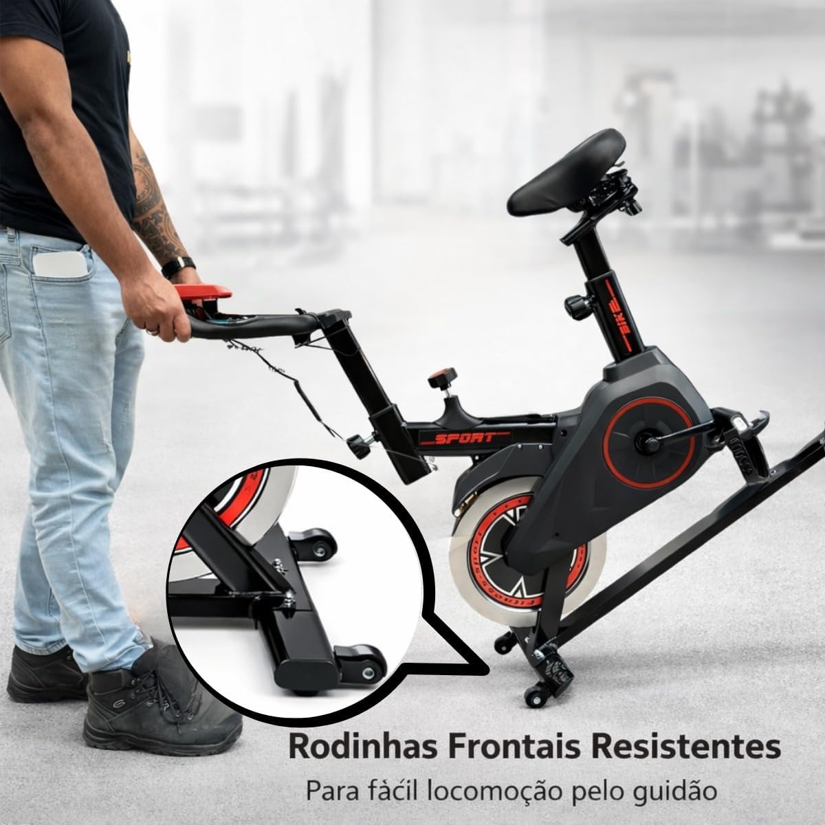 Bike Ergometrica Bicicleta Ergometrica Bike Spinning Silenciosa Vertical Modelo Premium - Imagem 9