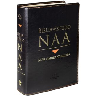 Bíblia Sagrada NAA de Estudo, Letra Regular, com mapa, Tamanho Gigante, Capa Couro Sintético Preta: Nova Almeida Atualizada (NAA)