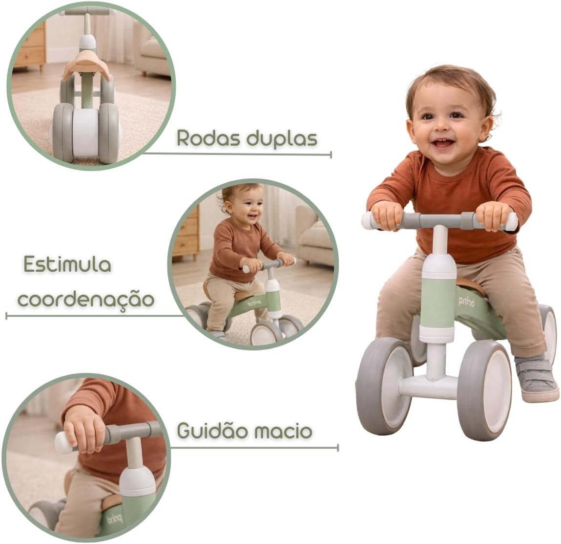 Bicicleta de Equilibrio Andador Infantil sem Pedal para Criança - Imagem 6