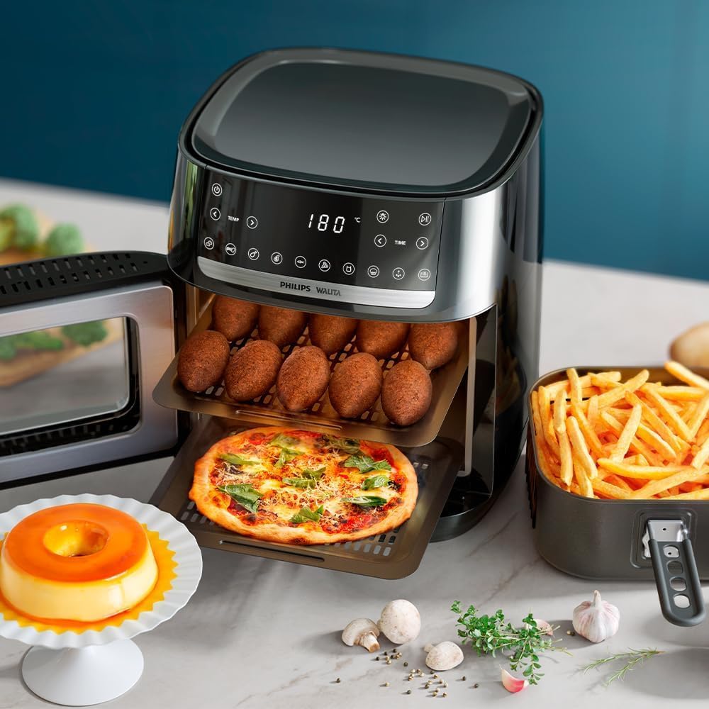 Philips Walita Fritadeira Airfryer Forno 12 Litros, Preta, 110V - Imagem 8