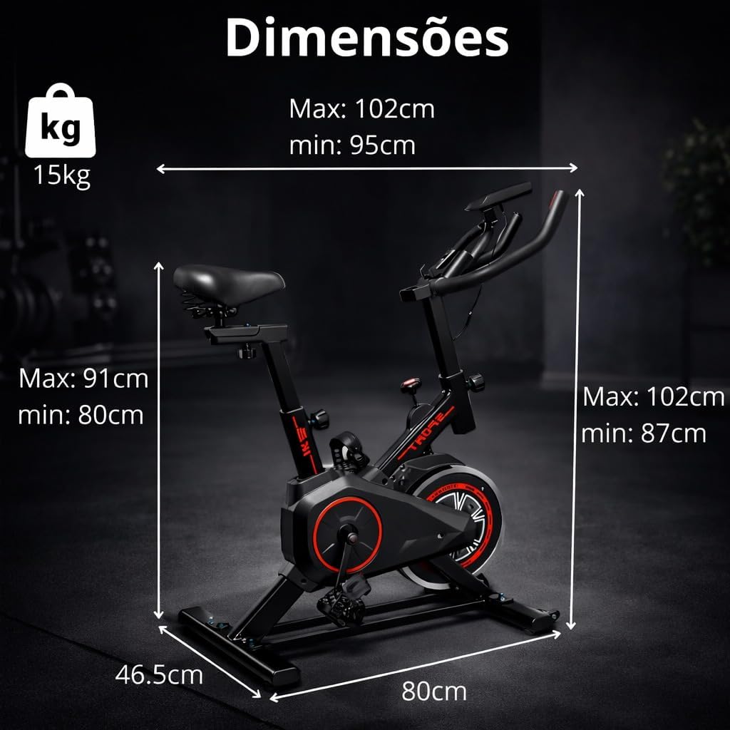 Bike Ergometrica Bicicleta Ergometrica Bike Spinning Silenciosa Vertical Modelo Premium - Imagem 7