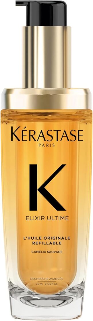 Kérastase Elixir Ultime L’Huile Originale, Óleo Capilar Nutrição Profunda, Brilho Proteção Térmica, Antifrizz e Maciez para Todos os Tipos de Cabelo, 75ml