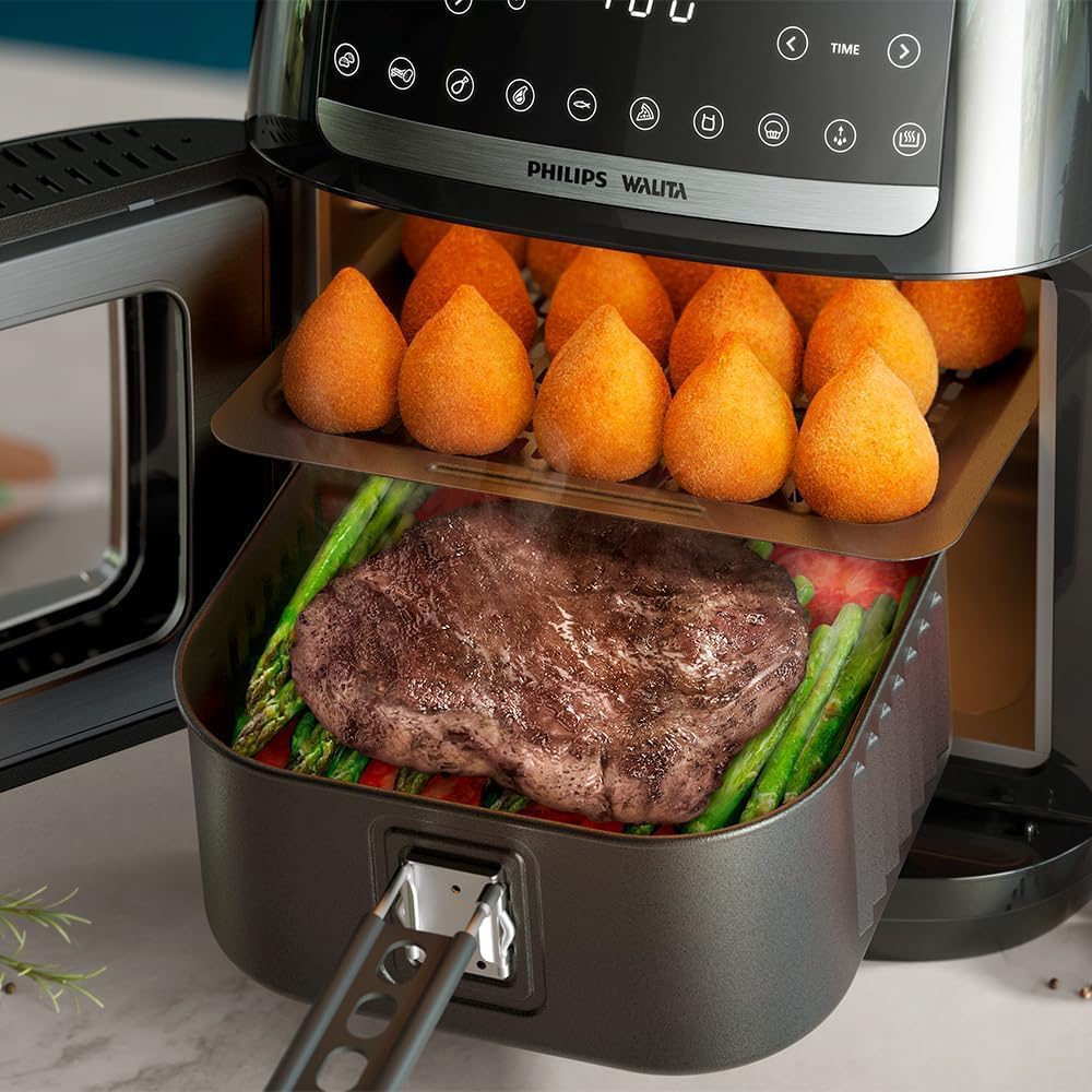Philips Walita Fritadeira Airfryer Forno 12 Litros, Preta, 110V - Imagem 6