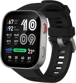 Relógio Smartwatch Amazfit Bip Max Amoled 2,07, bateria de 20 dias,mais de 150 esportes,resistência de 5 ATM, Android e iOS (Black)