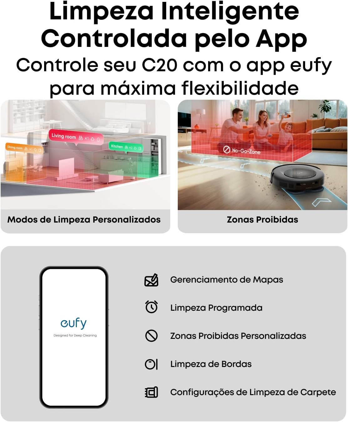 eufy C20 Omni Robô Aspirador e Passa Pano,Autolimpante,Navegação Laser,220V - Imagem 7