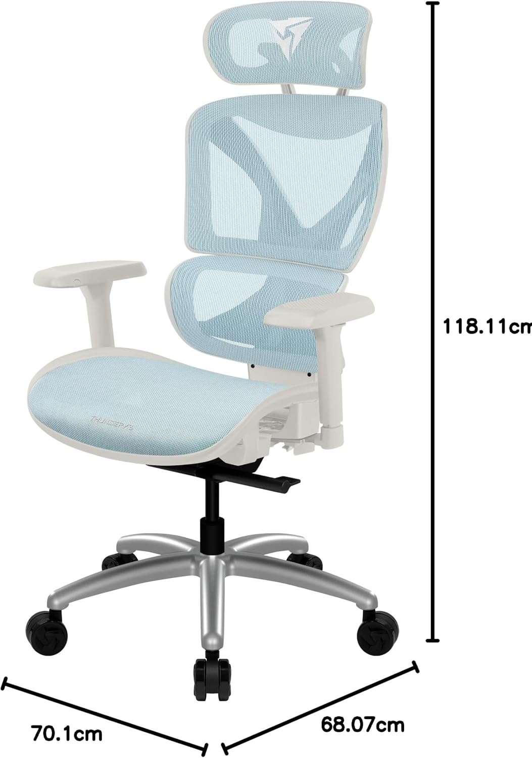 Cadeira Ergonômica XTC Chroma Azul/Branco ThunderX3 - Imagem 2