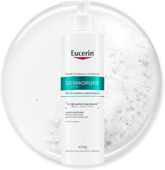 EUCERIN Gel de Limpeza Facial AntiAcne DermoPure Clinical Concentrado 400ml, Peles Oleosas e Acneicas
