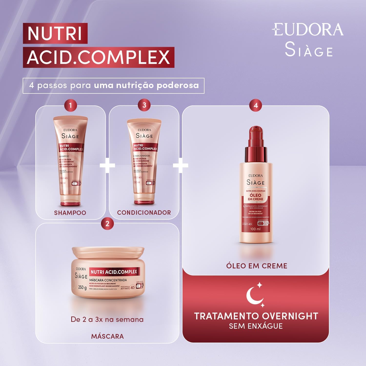 Eudora Siàge Nutri Acid.Complex Óleo em Creme 100ml - Imagem 5