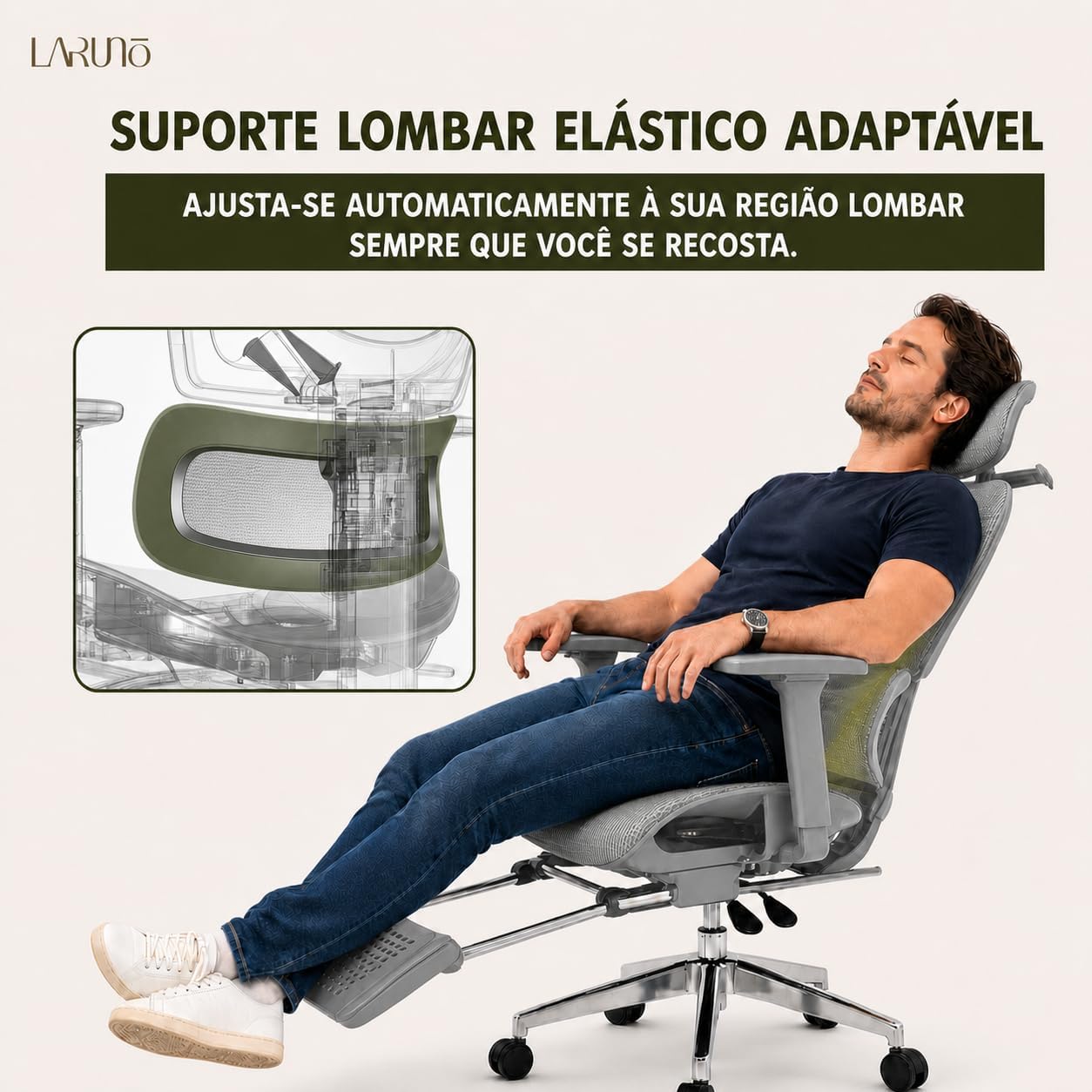 Cadeira de Escritório Ergonômica Soberano Cinza 200kg - Imagem 5