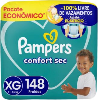 Fralda Pampers Confort Sec Tamanho XG 148 Unidades Fralda Pampers Confort Sec Tamanho XG 148 Unidades